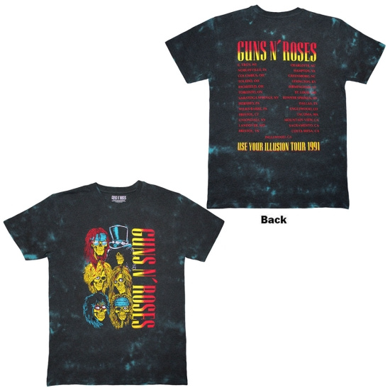 Guns N Roses - Uyi Tour 91 Uni Bl Dip-Dye T-Shirt