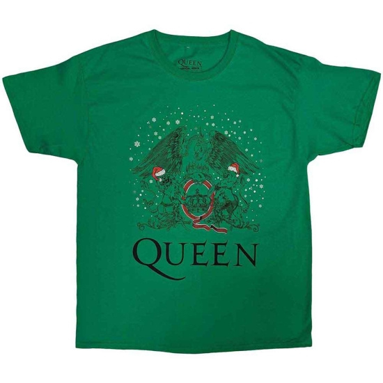 Queen - Holiday Crest Uni Green T-Shirt