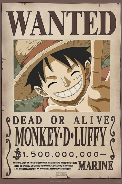 Game Poster - One Piece - Wanted Luffy Child (91,5 X 61 Cm)
