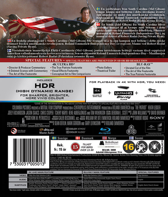 Movie - Patriot, The (2000) (4K+Bd) Bnl+Nc