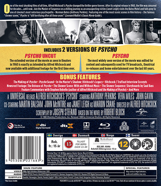 Movie - Psycho (1960) 60Th Ae Bd S-T