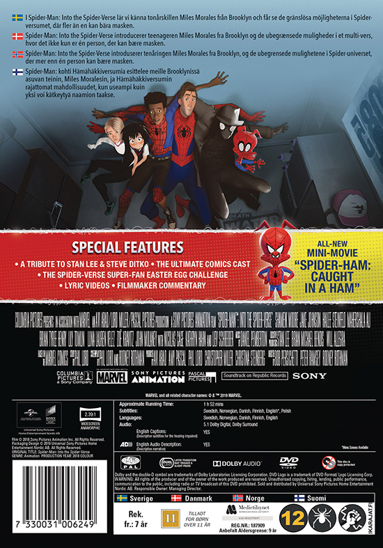 Movie - Spider-Man: Into The Spider-Verse Dvd S-