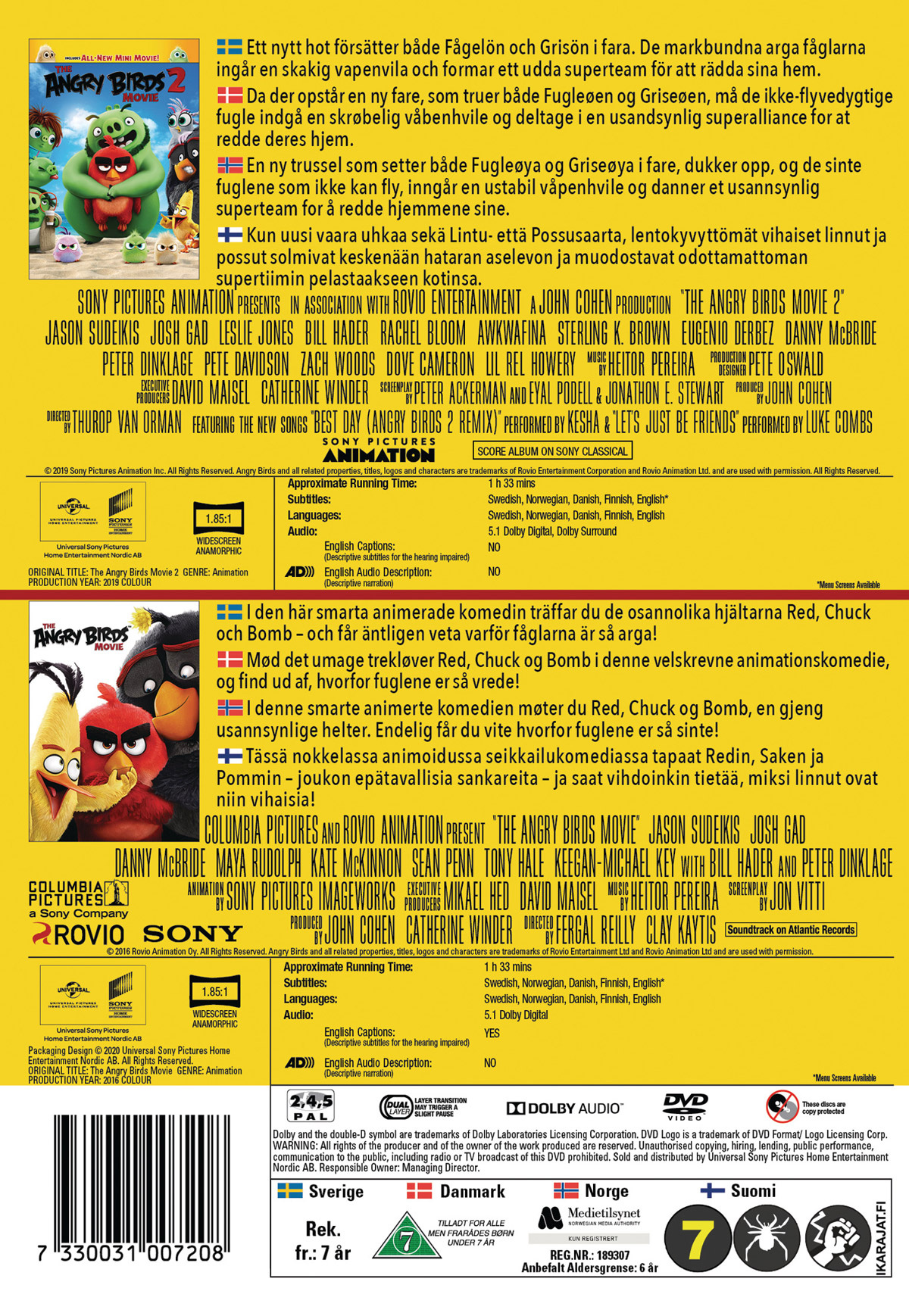 Movie - Angry Birds Movie 1+2 Box, The Dvd S-T