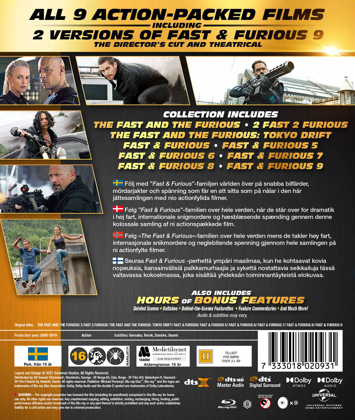 Movie - Fast And Furious Box 1-9 (Bd)