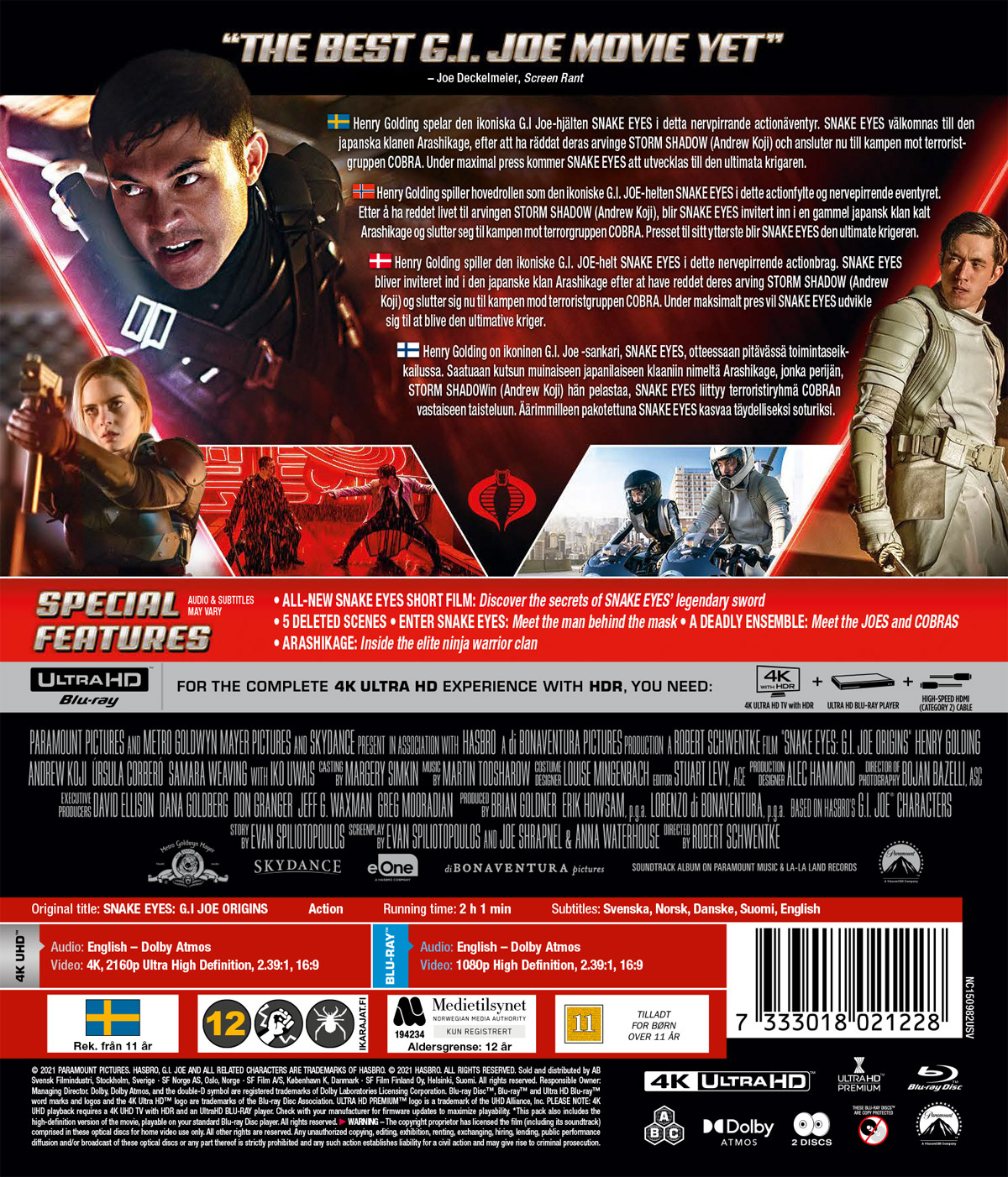 Movie - Snake Eyes: G.I Joe Origins (4K+Bd)