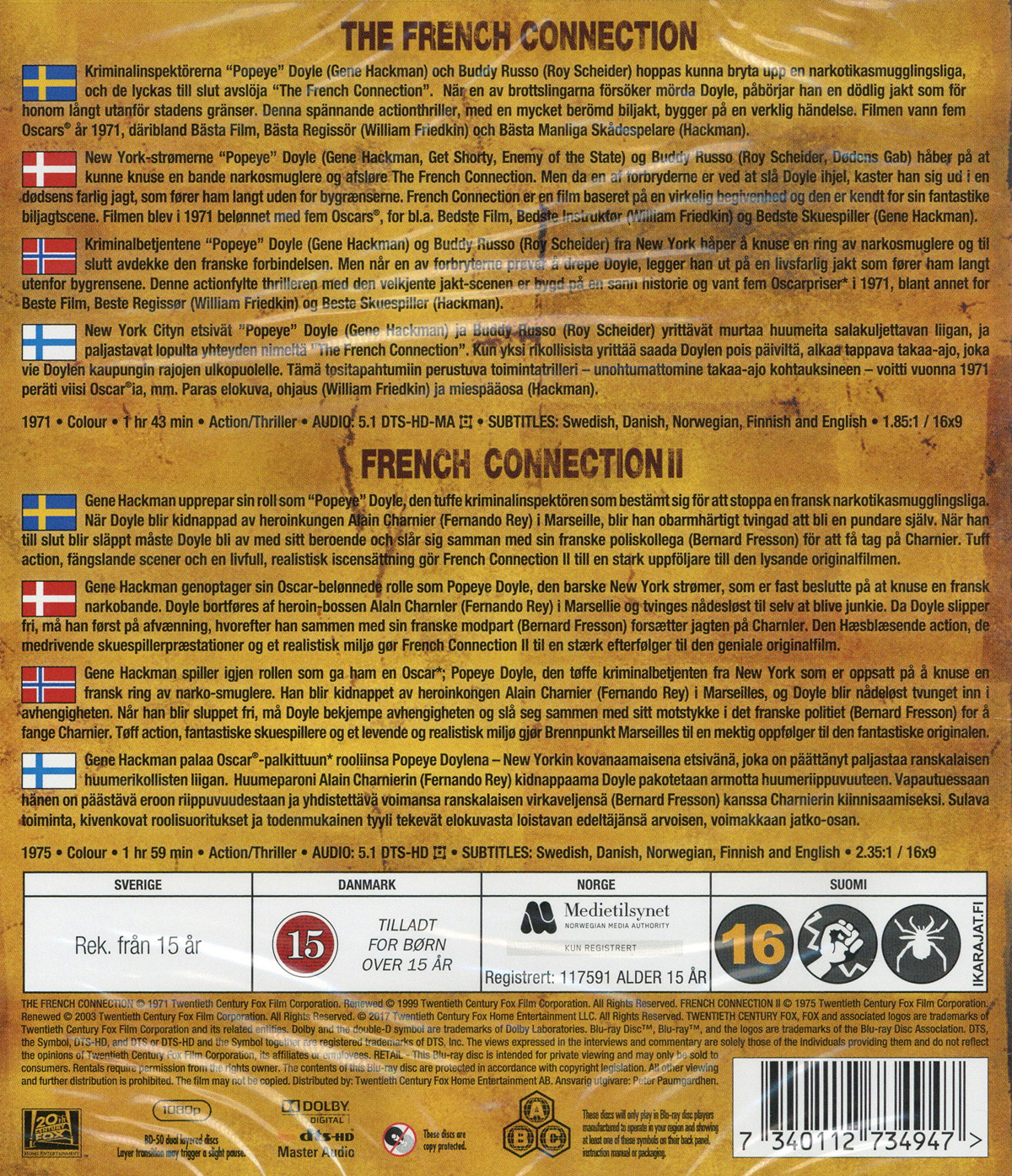 Movie - French Connection 1-2  Bd