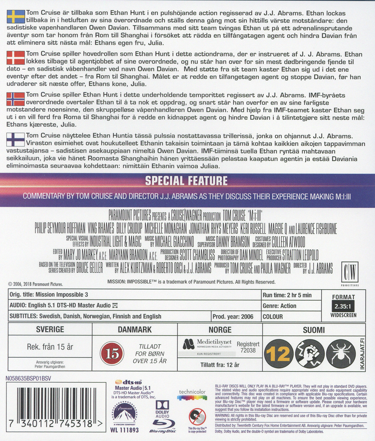 Movie - Mission: Impossible 3 (2018) Bd