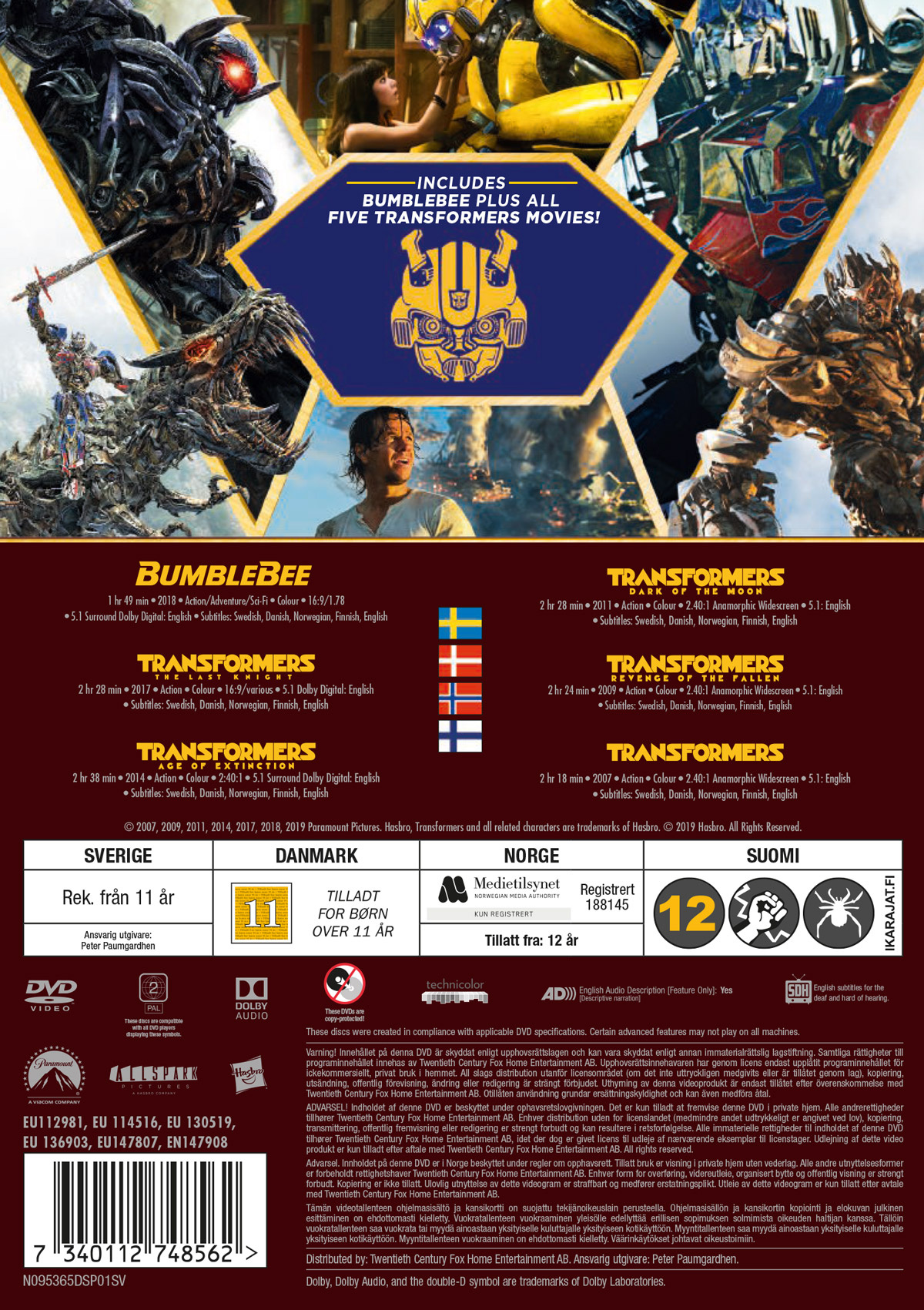 Movie - Transformers 1-5 & Bumblebee Dvd