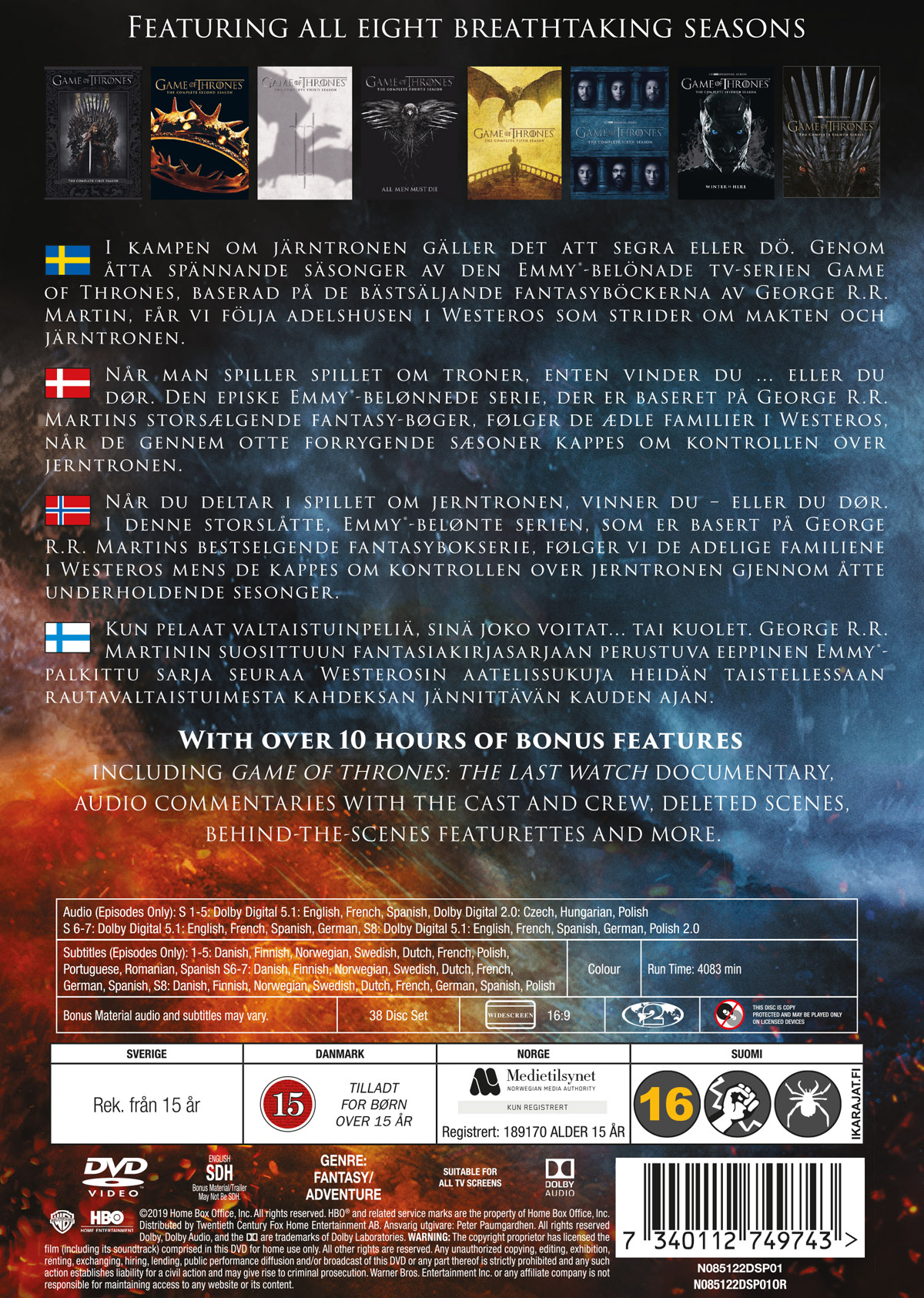 Movie - Game Of Thrones S1-8 Standard Sku Dvd