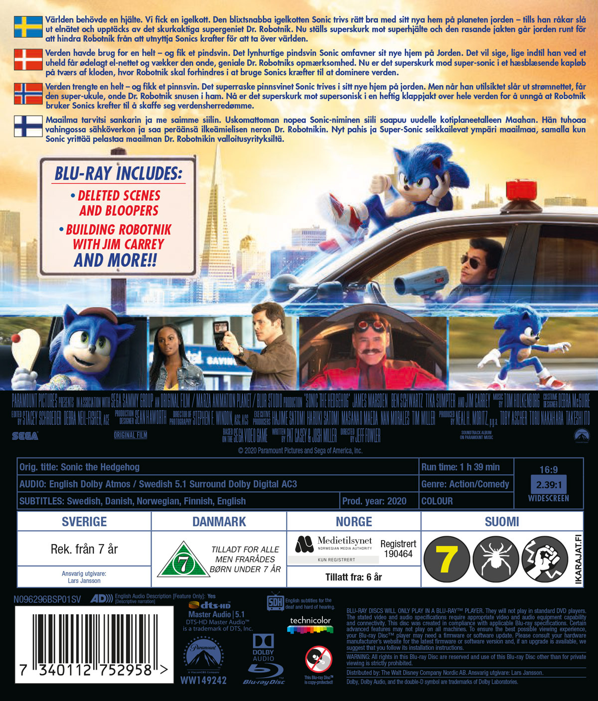Movie - Sonic The Hedgehog Bd