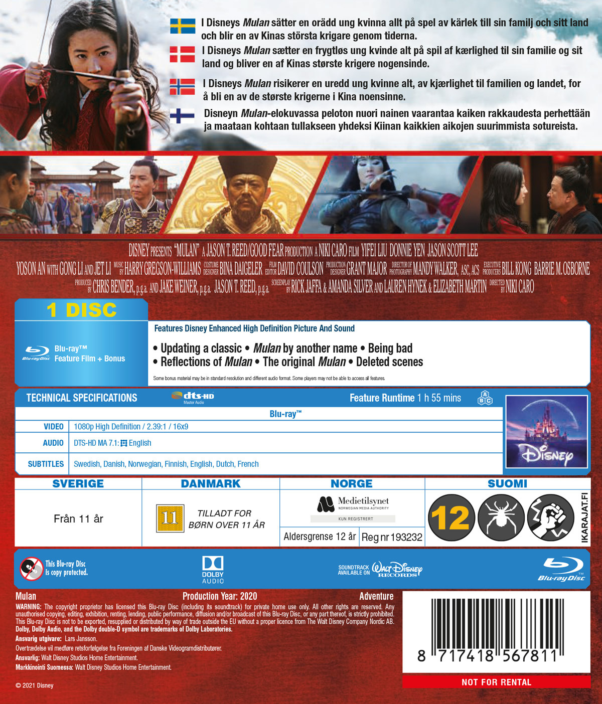 Movie - Mulan L-A Bd/Scandi