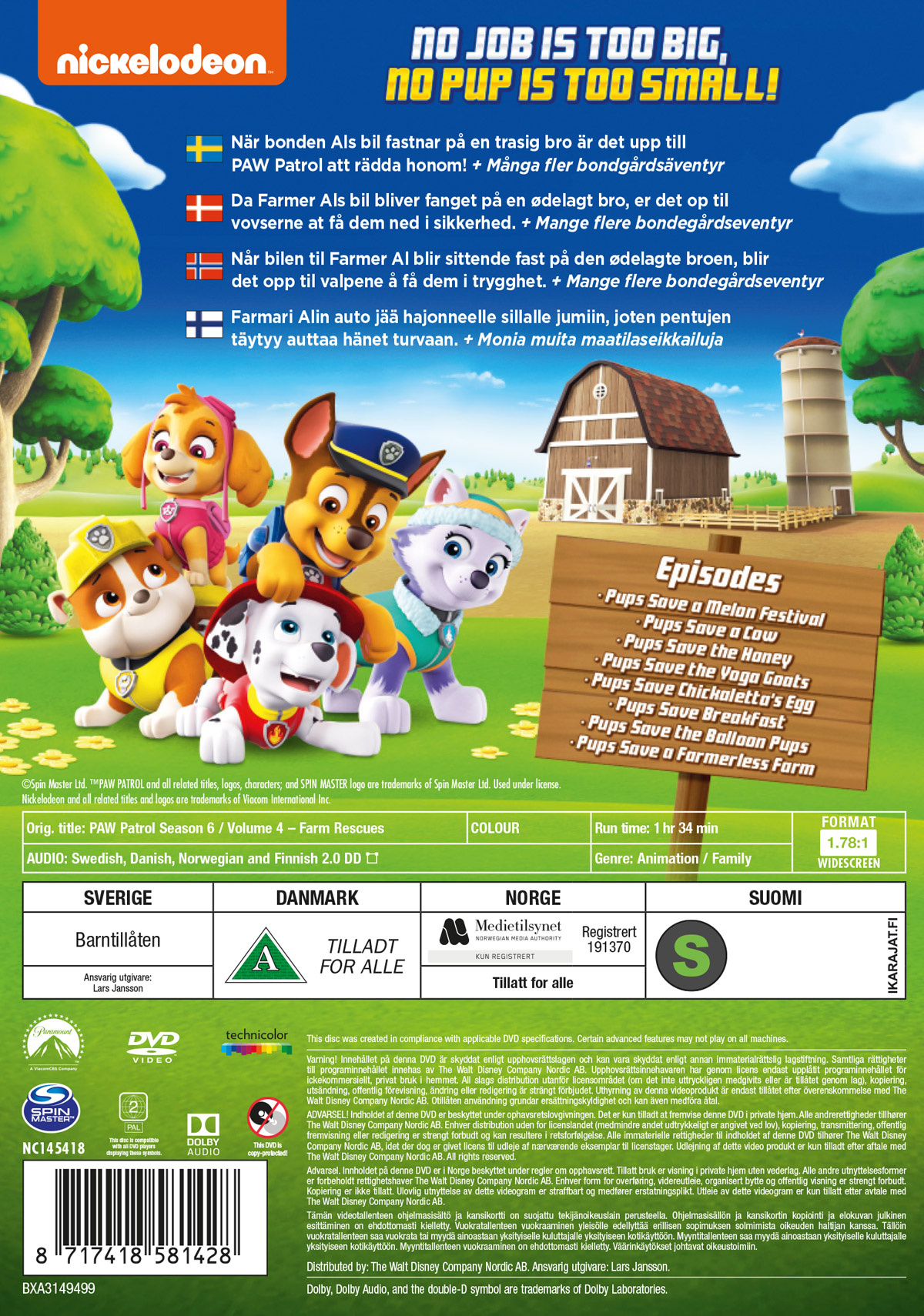 Movie - Paw Patrol S6 Vol4/Scandi