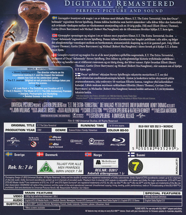 Movie - E.T. The Extra Terrestrial (No Dc) Bd S-