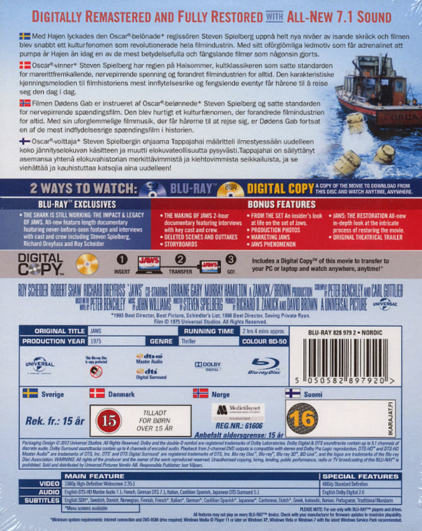 Movie - Jaws (No Dc) Bd S-T