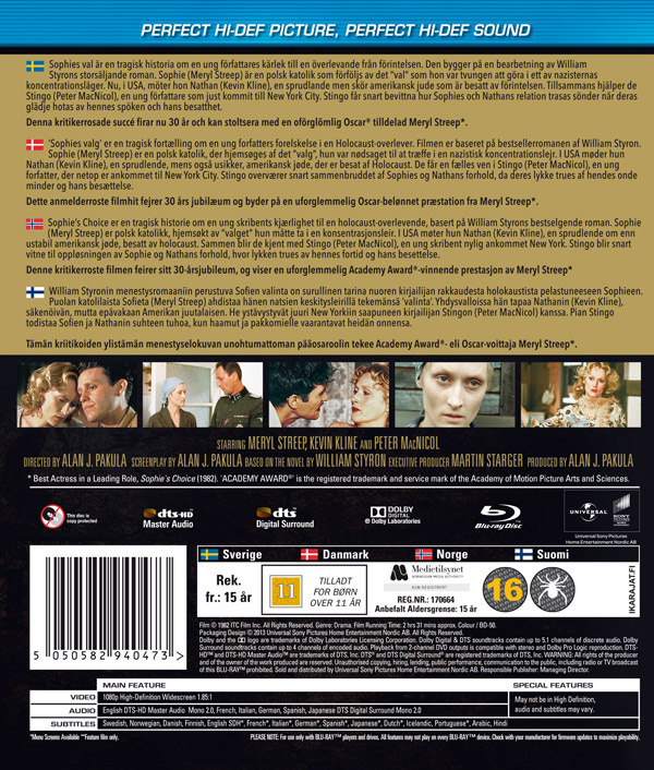 Movie - Sophie's Choice Bd S-T