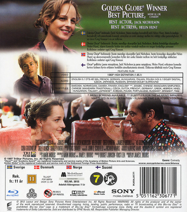 Movie - As Good As It Gets Bd S-T