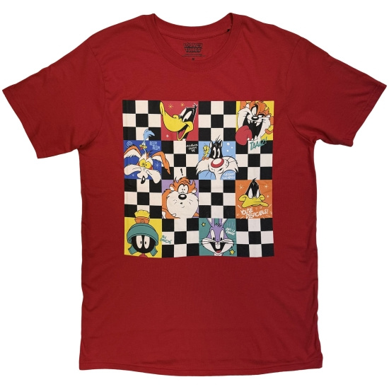 Looney Tunes - Checkered Characters Uni Red T-Shirt