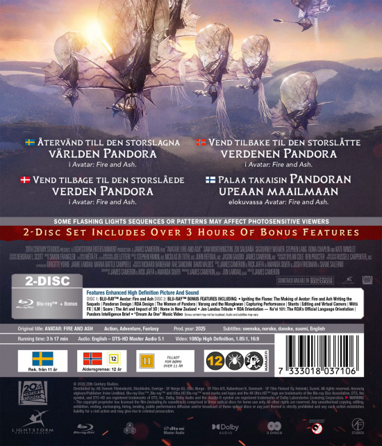 Movie - Avatar Fire And Ash (Blu-ray + Bonus Disc)