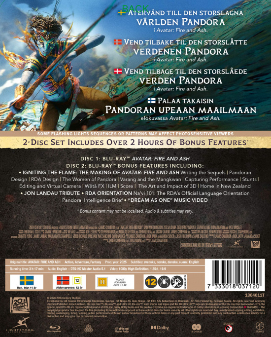 Movie - Avatar Fire And Ash (4K UHD + Blu-ray + Blu-ray Bonus Disc)
