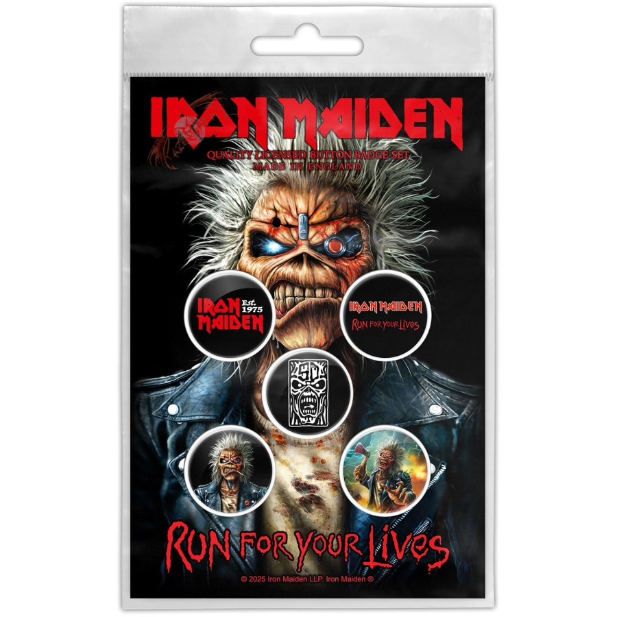 Iron Maiden - Run For Your Lives Button Badge Pack