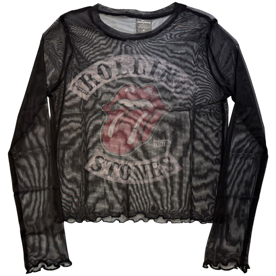 The Rolling Stones - Tour 78 Lady Bl Mesh Crop T-Shirt