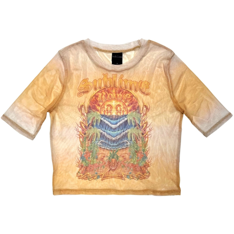Sublime - Summer Season Lady Orange Mesh Crop T-Shirt