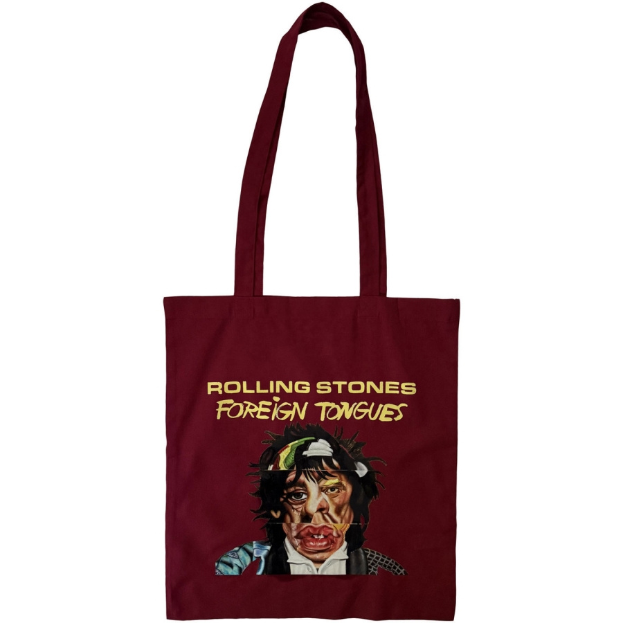 The Rolling Stones - Foreign Tongues (Red) Cotton Tote Bag