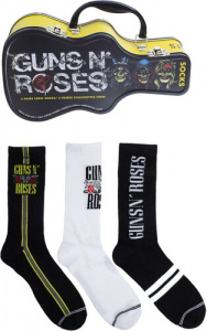 Guns N' Roses - Crew Socks (3 Pack Collector Guitar Shape Tin)
