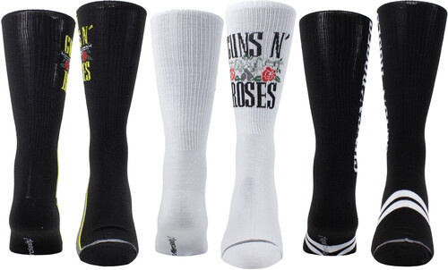 Guns N' Roses - Crew Socks (3 Pack Collector Guitar Shape Tin)