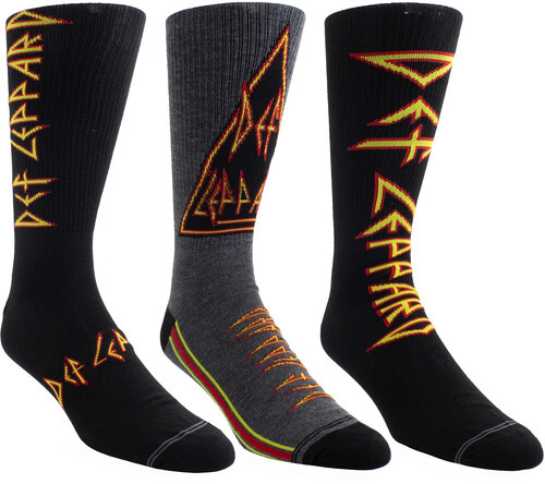Def Leppard - Crew Socks (3 Pack Collector Guitar Shape Tin)