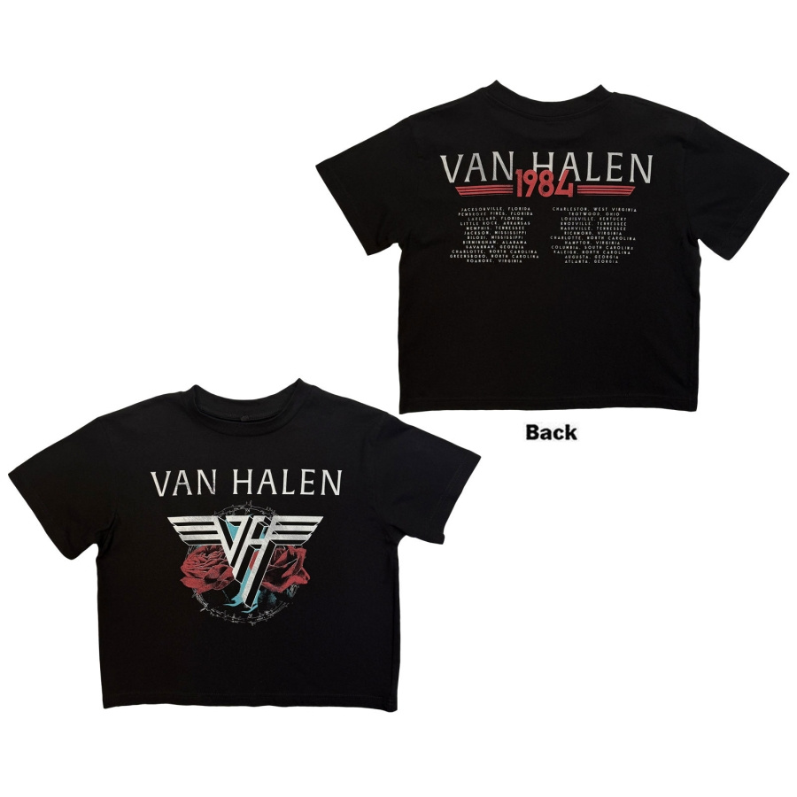 Van Halen - 84 Tour Lady Bl Crop Top