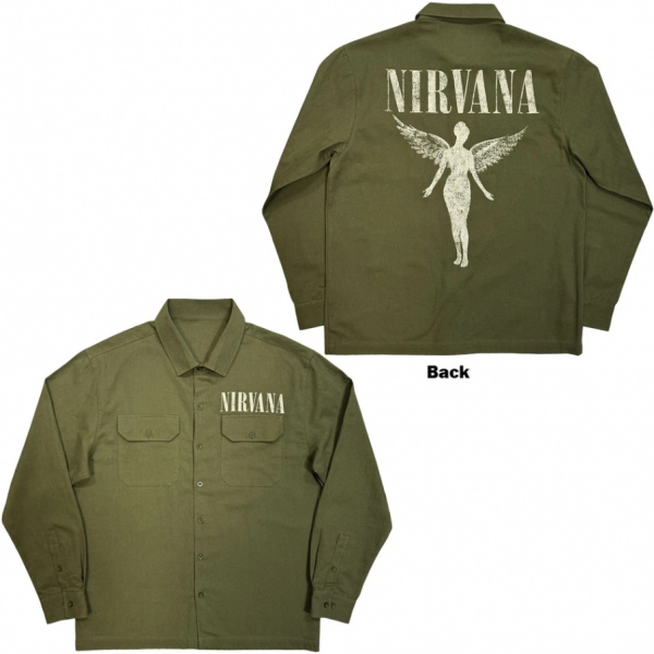 Nirvana - In Utero Logo Uni Green Casual Shirt