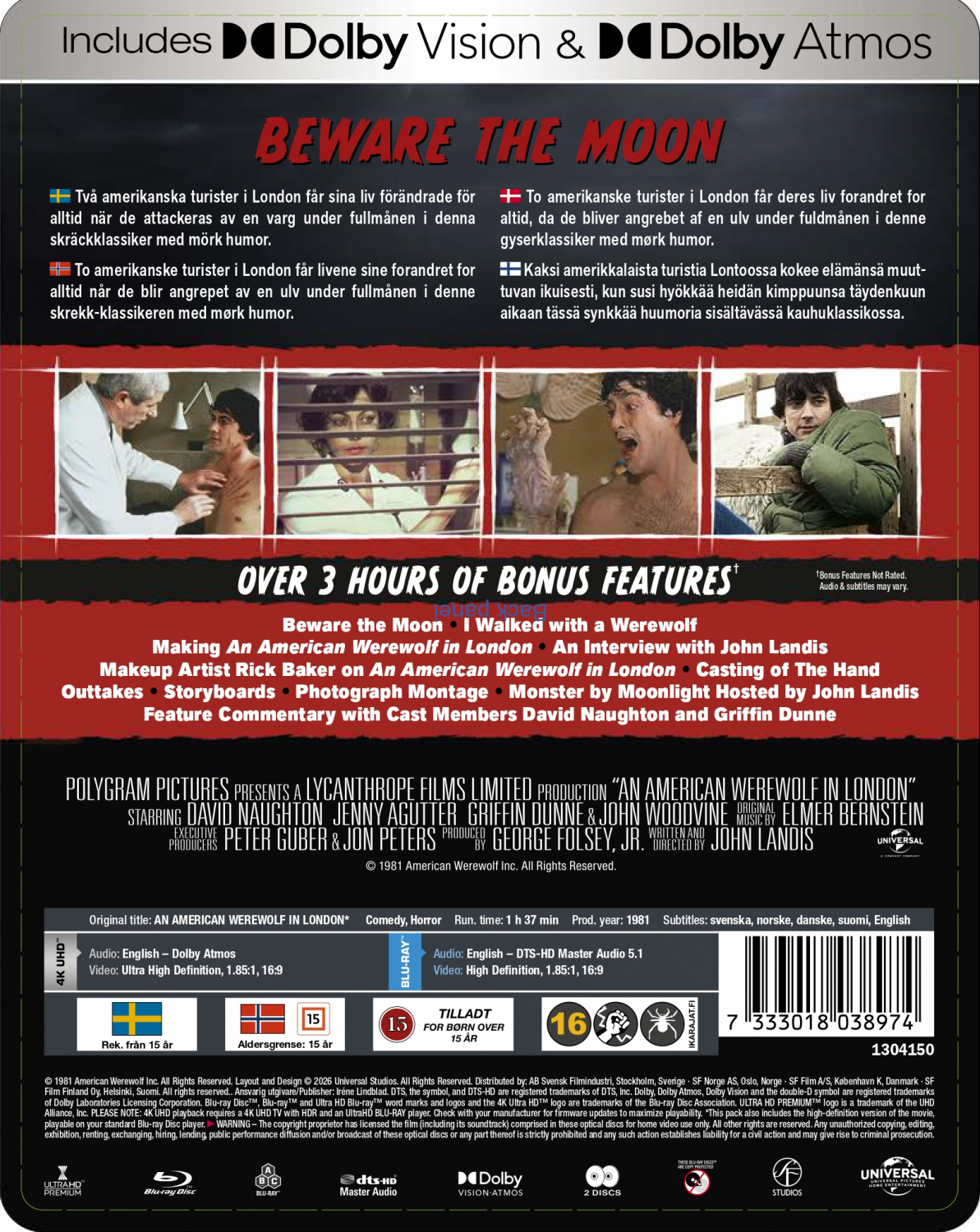 Movie - An American Werewolf in London (Ltd Steelbook 2-disc / 4K UHD + Blu-ray)
