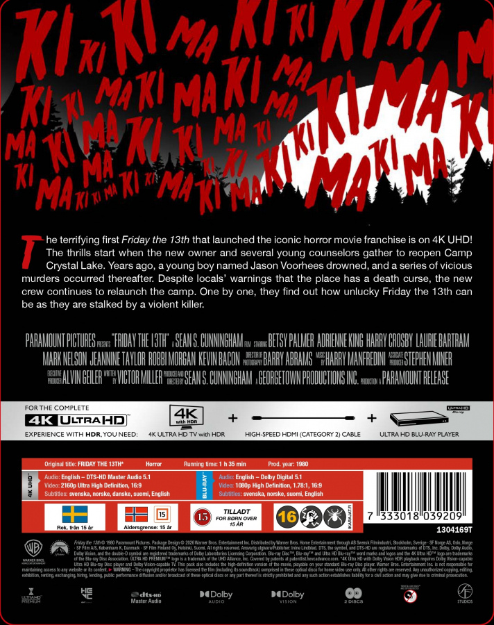 Movie - Friday the 13th (Ltd Steelbook 2-disc / 4K UHD + Blu-ray)