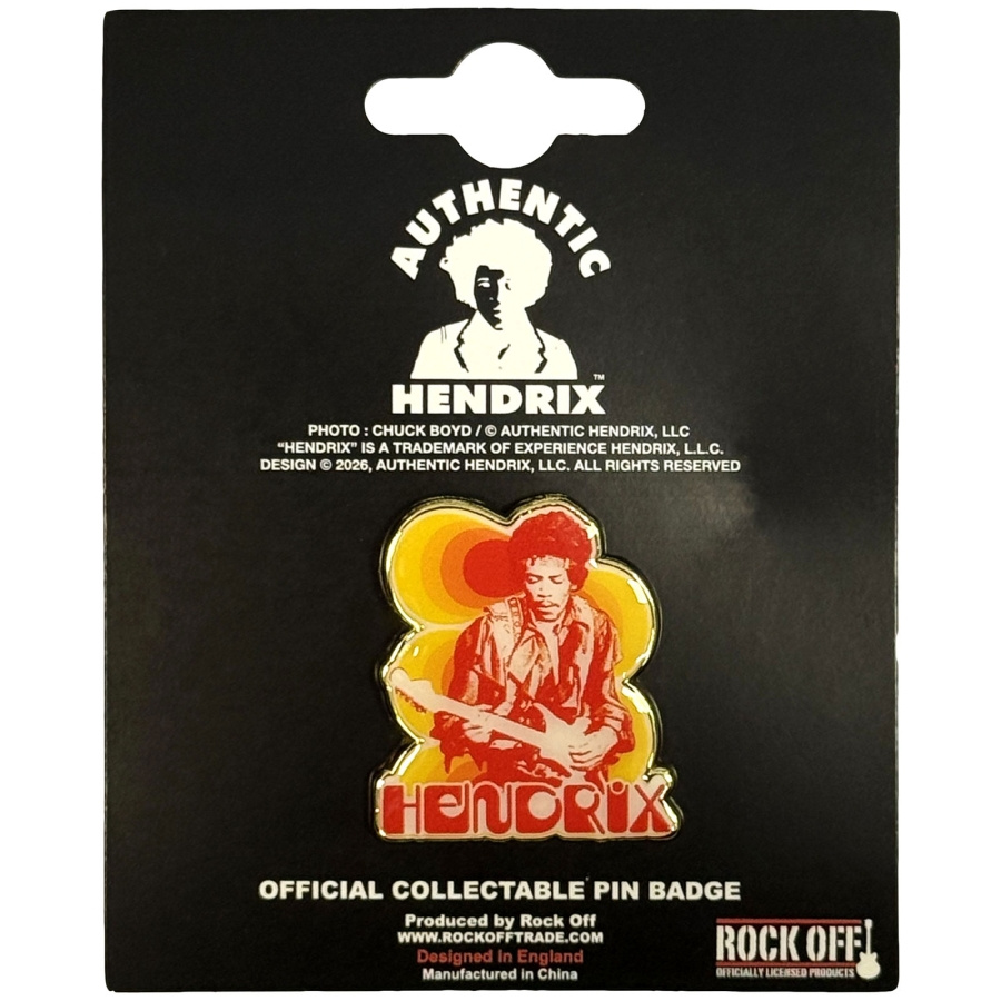Jimi Hendrix - Jimi & Guitar Pin Badge