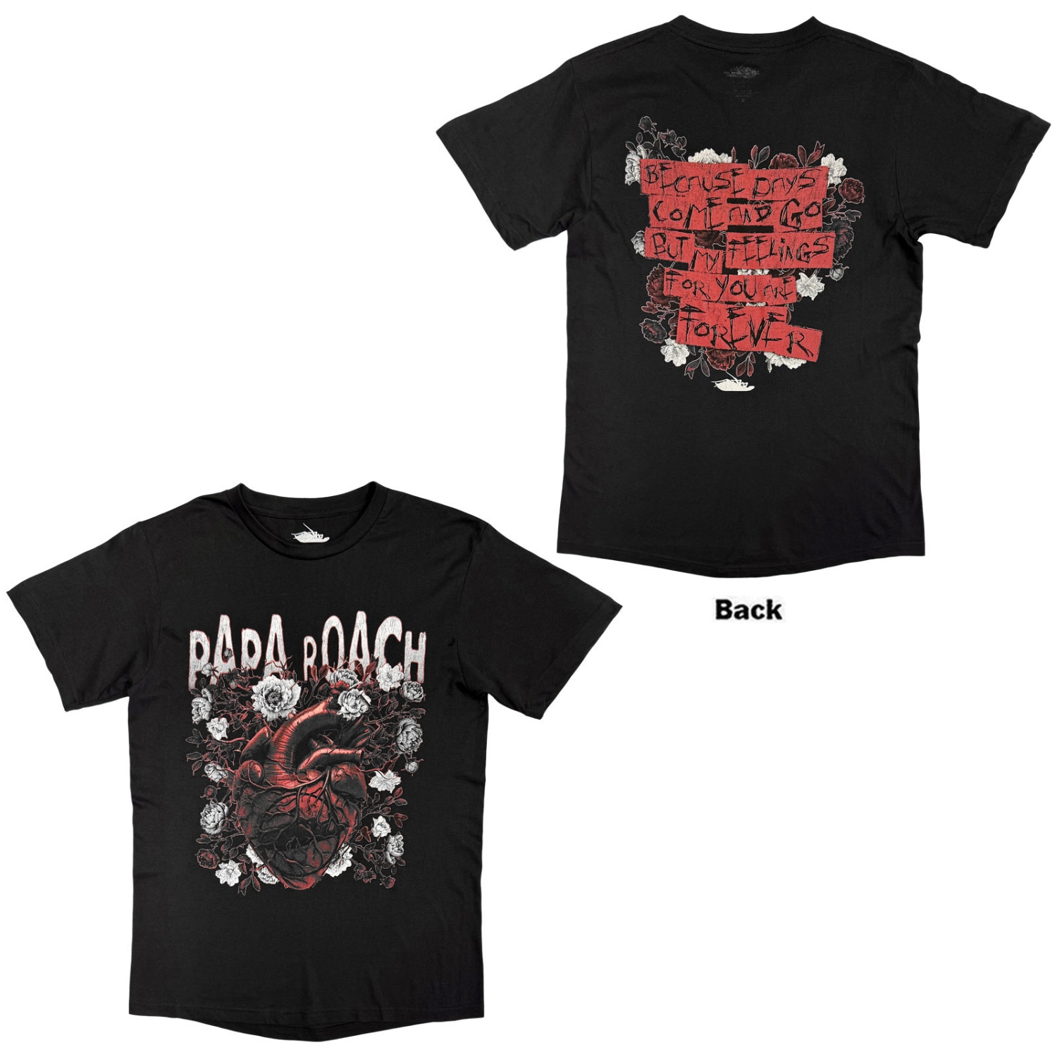 Papa Roach - Heart Flower Uni Bl T-Shirt