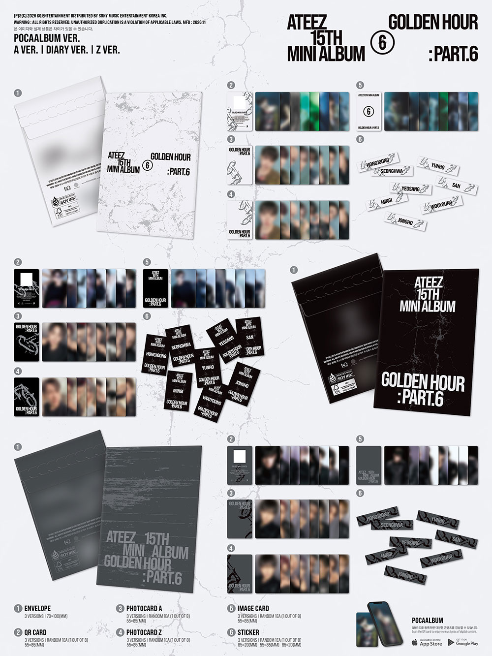 Ateez - Golden Hour : Part.6 (Pocaalbum) (Random Ver.)