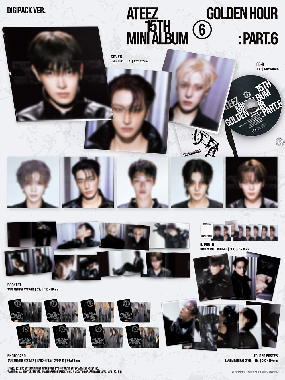 Ateez - Golden Hour : Part.6 (Digipack Ver.) (Random Ver.) + Hellolive