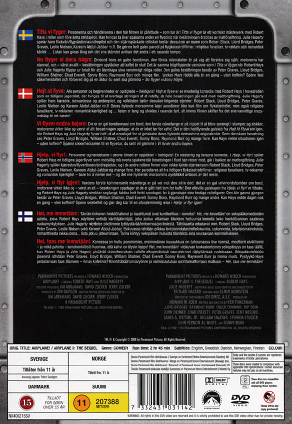 Movie - Airplane 1 And 2 Box Set Dvd